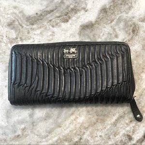 Coach, leather pleated full sized wallet